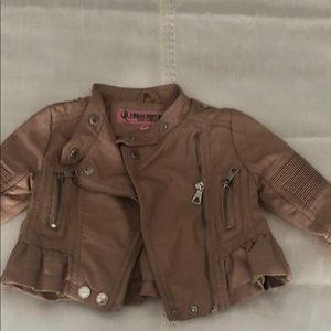 Leather toddler girl jacket
